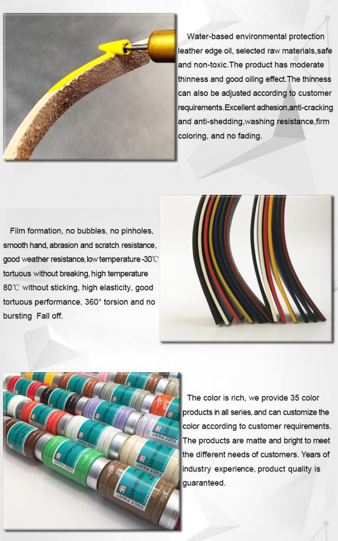 Professionelle Wasser-basierte Naturleder PU Gürtel Handtaschen Bemerkenswerte Haftung Rand Farbstoff 6